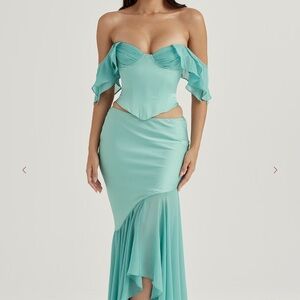 Isabella Jade Ruffle Sleeve Corset NWOT